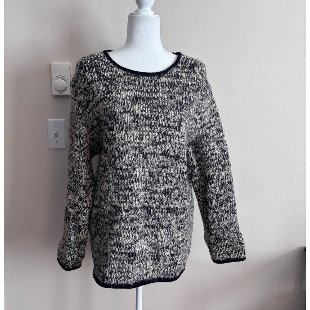 Vintage Chunky Knit Fisherman Sweater Reine Schurwolle‎ Womens Large Winter Ski